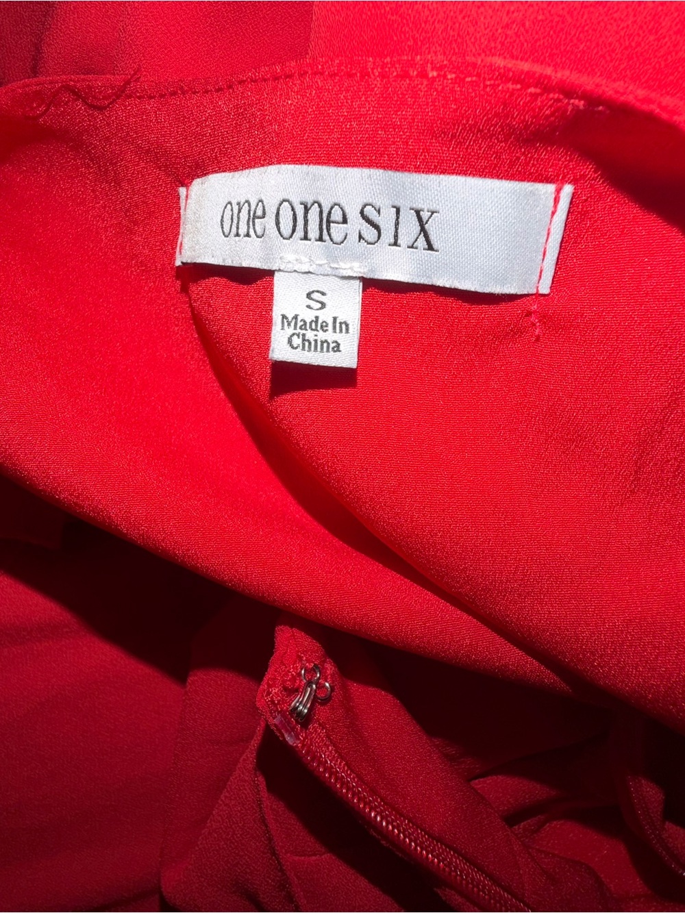 One One Six Red Asymmetrical High-Low Tiered Maxi Dress, S - Picture 11 of 11